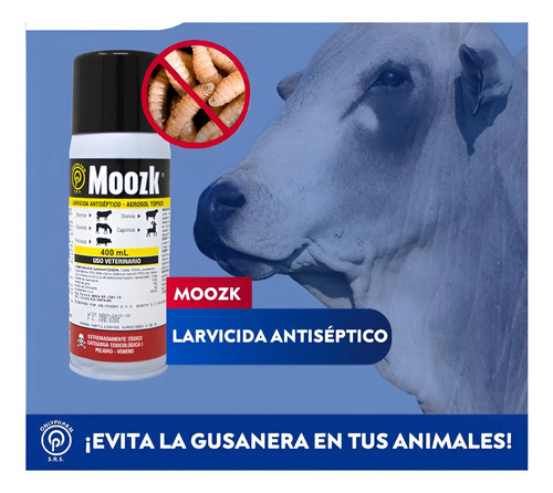 Moozk Aerosol Larvicida y Cicatrizante (400 ml)  (lepecid)  | Agrosamario   4