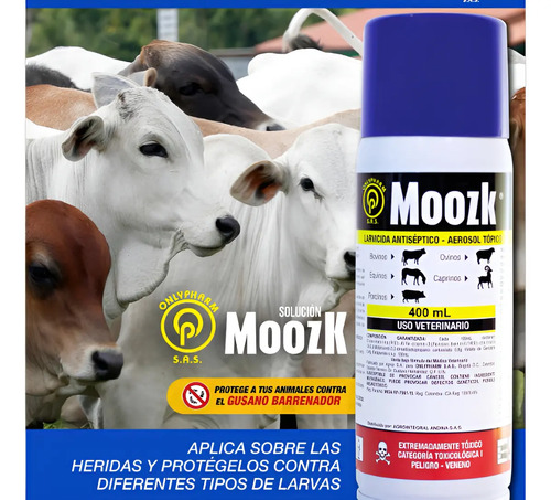 Moozk Aerosol Larvicida y Cicatrizante (400 ml)  (lepecid)  | Agrosamario   5