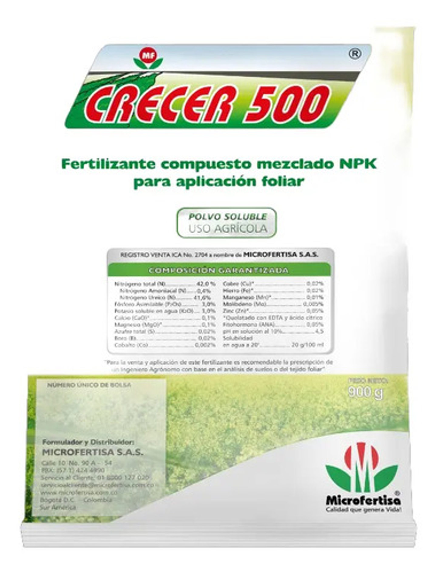 Fertilizante Crecer 500 X 900gr Microfertisa X 3 Unidades 5