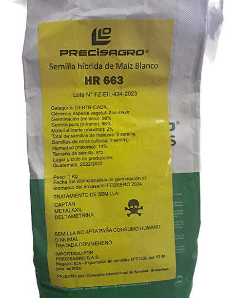 Semillas Maiz Blanco Hibrido X 1 Kilo