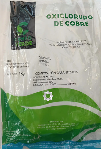 Fungicida Bactericida Oxicloruro de Cobre Campo Verde - 1 Kg Agrosamario  5