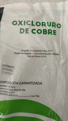 Fungicida Bactericida Oxicloruro de Cobre Campo Verde - 1 Kg Agrosamario  2