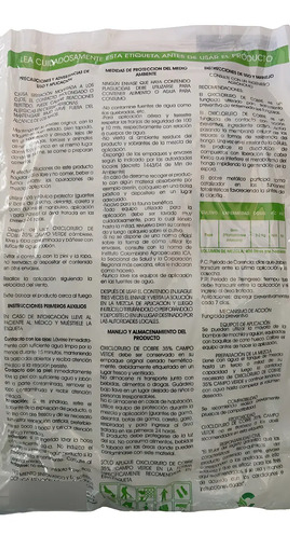 Oxicloruro De Cobre Para  Cultivos  X  Kg Campo Verde 5