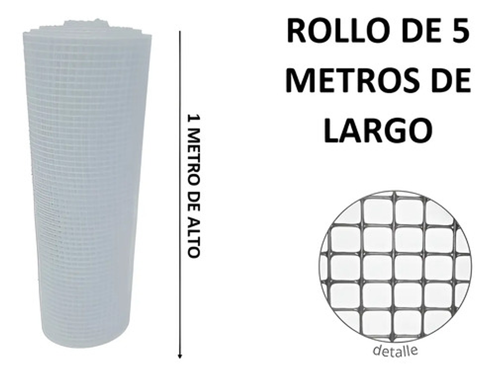 Malla Reja Cuadrada Plastica 16x16mm X 5mt Largo/1mt Alto 10