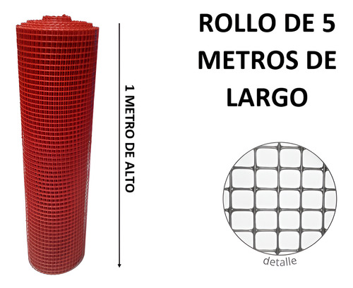 Malla Reja Cuadrada Plastica 16x16mm X 5mt Largo por 1mt Alto 17