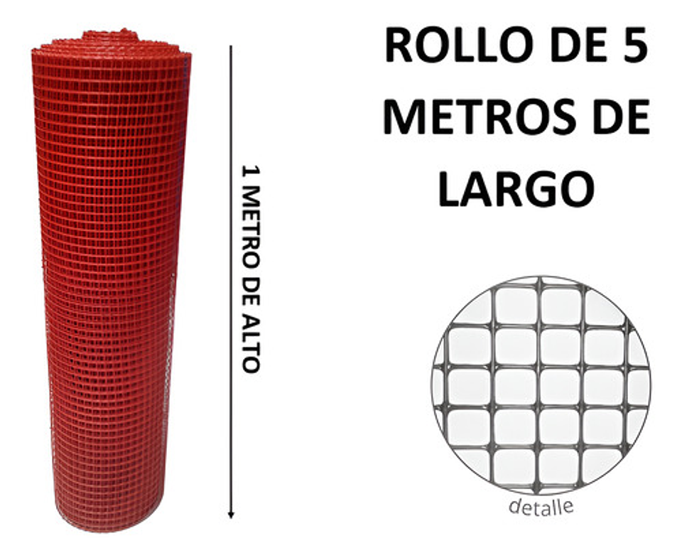 Malla Reja Cuadrada Plastica 16x16mm X 5mt Largo/1mt Alto 17