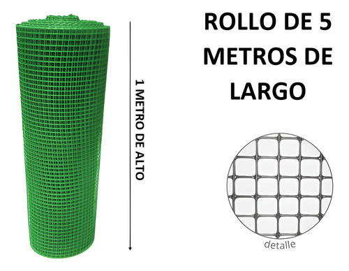 Malla Reja Cuadrada Plastica 16x16mm X 5mt Largo por 1mt Alto 23