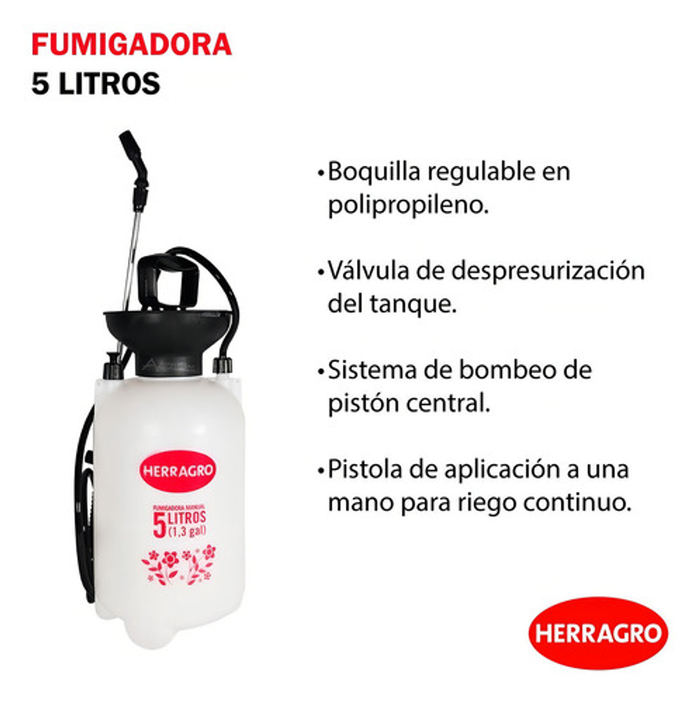 Fumigadora Agricola Manual 5 Litros - Herragro 5