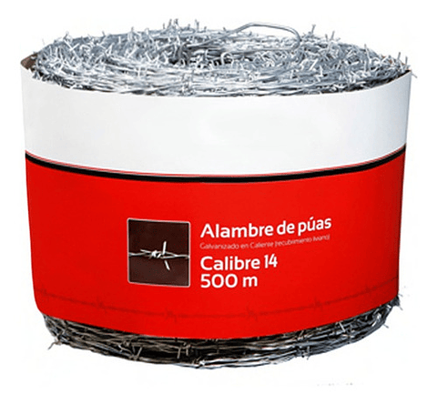 Alambre De Púa Tornado Galvanizado Calibre 14.5 X 500m