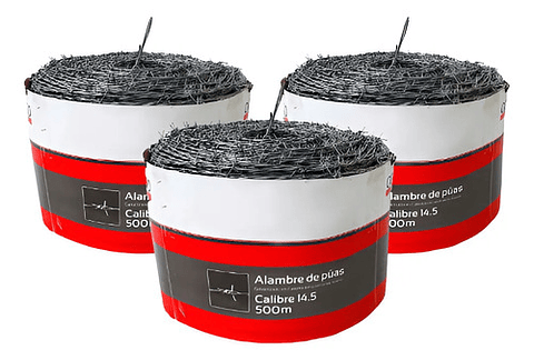 Alambre De Púa Tornado Galvanizado Calibre 14.5 X 500m