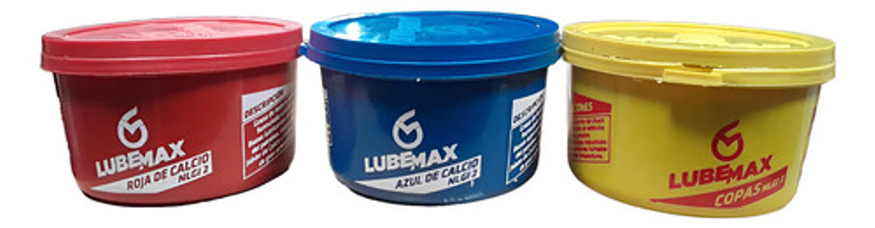 Grasa Roja Azul Amarilla De Calcio X 330gr Lubemax 1