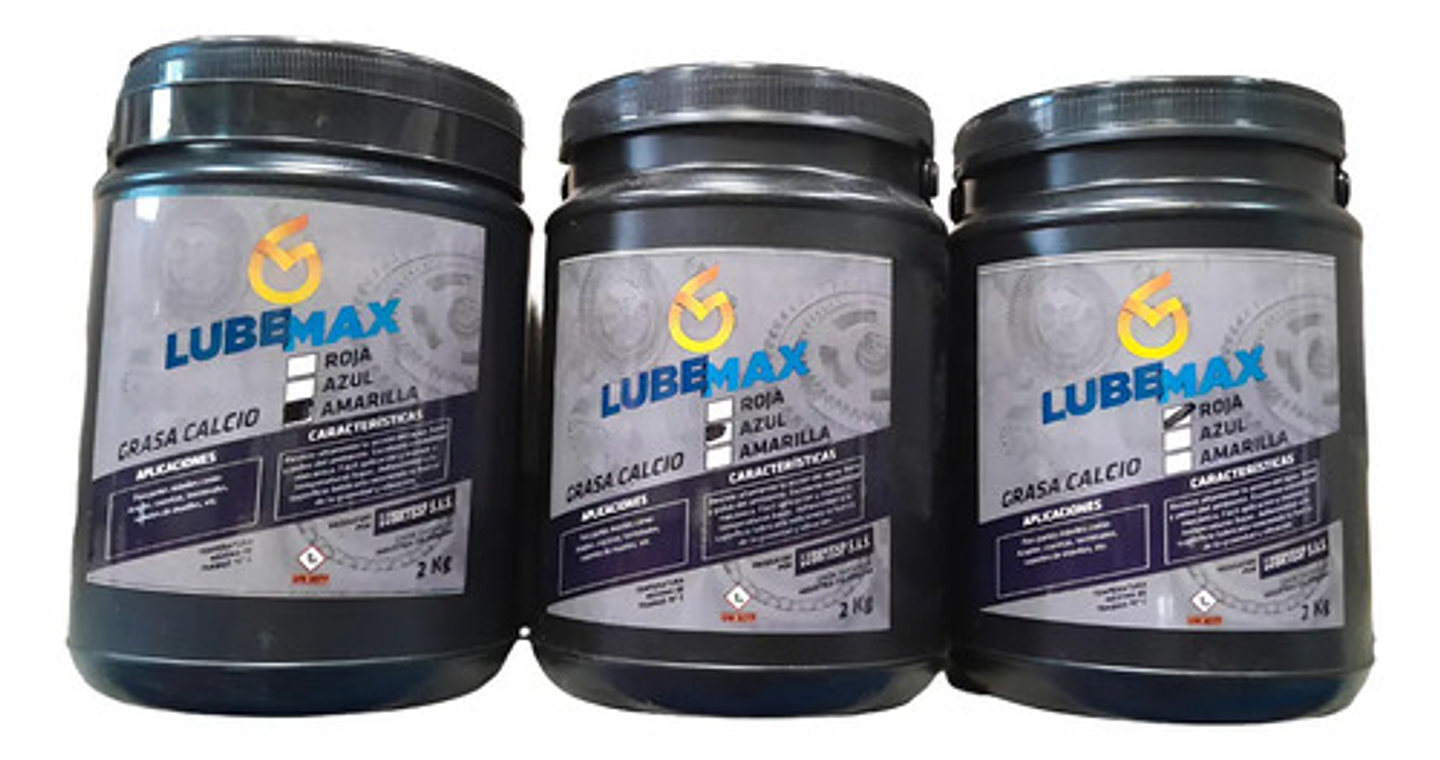 Grasa Roja Azul Amarilla De Calcio X 2kilos Lubemax 1