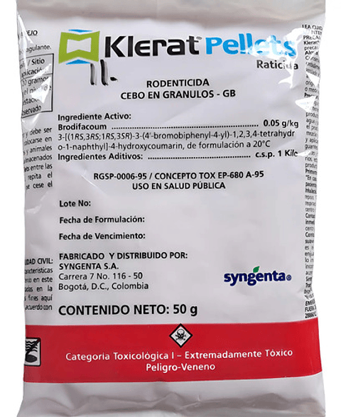 Klerat Veneno Ratones Caja 6 Sobres X 50gr