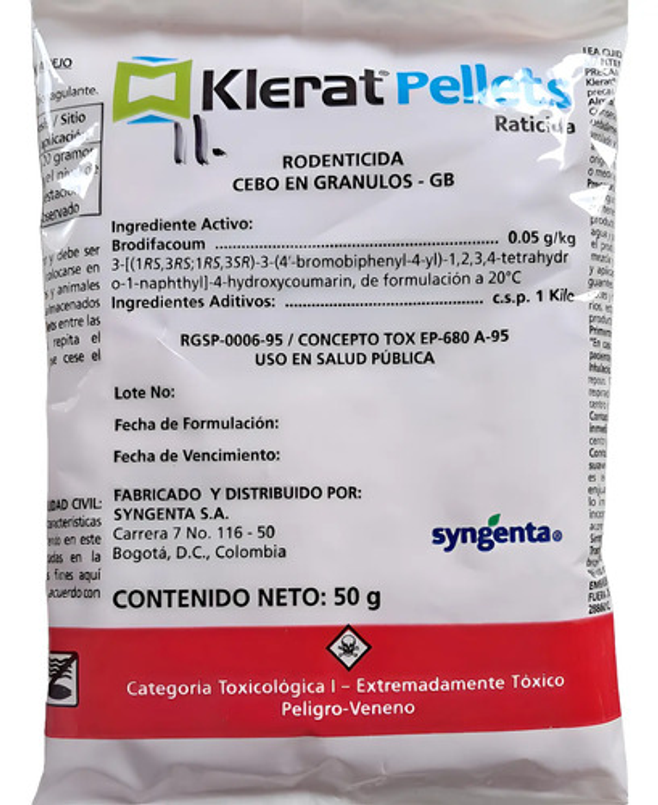 Klerat Veneno Ratones Caja 6 Sobres X 50gr 2