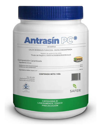 Antrasin Safer - Fungicida de Alta Eficacia | 1 Kilo | Agrosamario 2