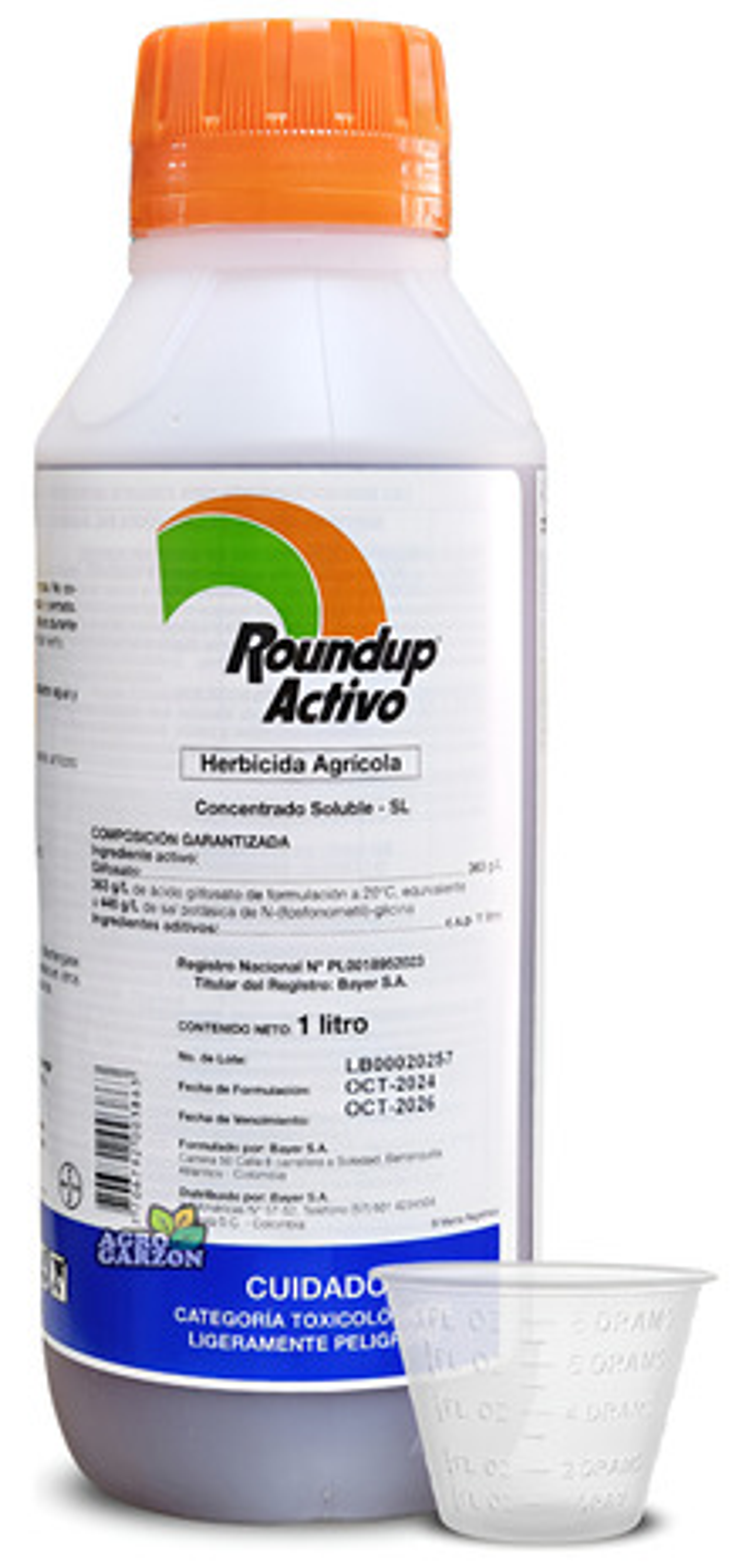 Herbicida Glifosato Roundup Activo Bayer 1l Control Total Malezas 1
