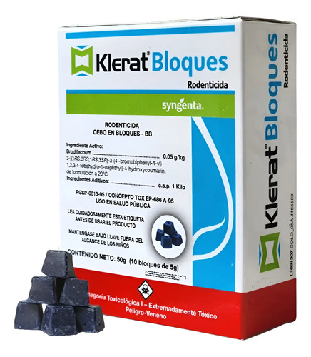 Klerat Bloque Parafinado Cebo para Roedores (50g - 1 Kilo ) | Agrosamario 2