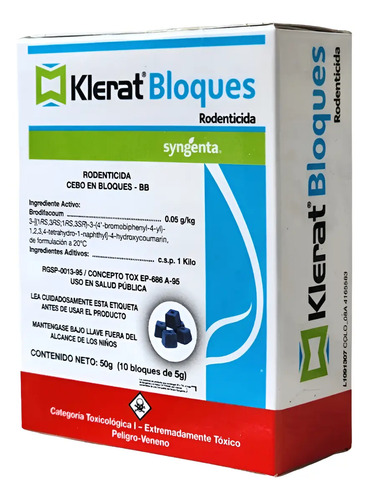 Klerat Bloque Parafinado Cebo para Roedores (50g - 1 Kilo ) | Agrosamario 3