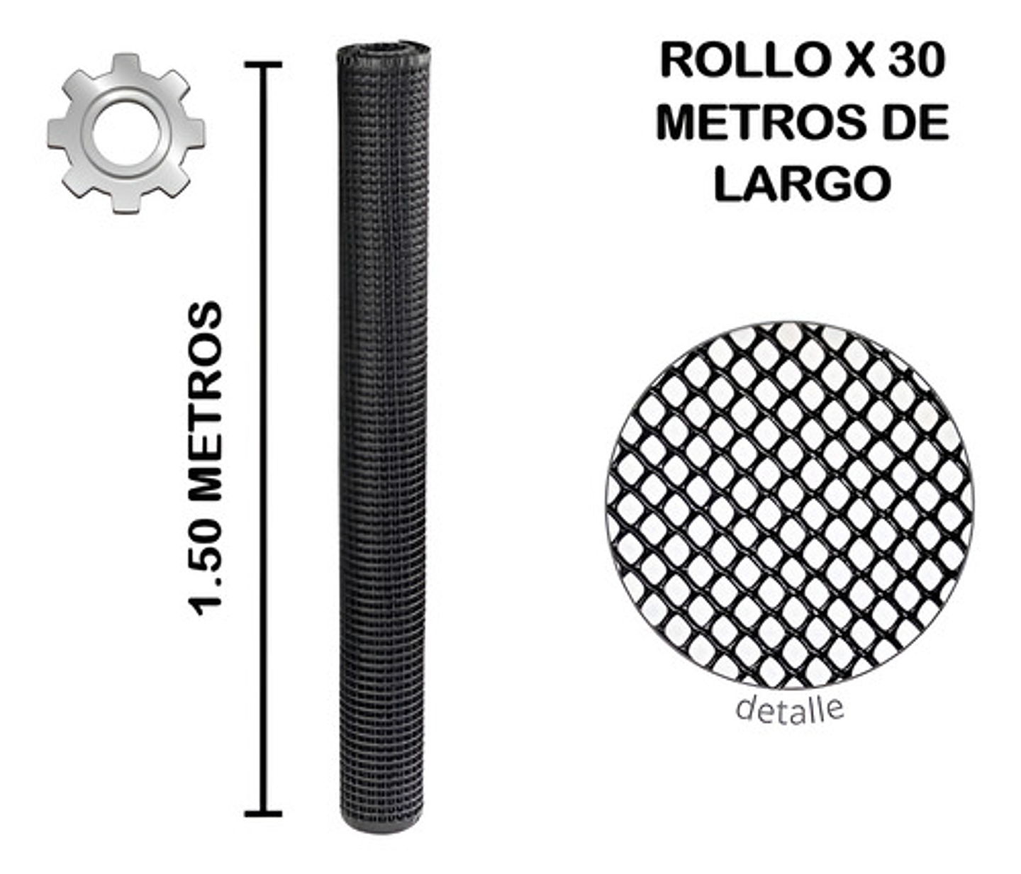 Malla Cafetera Plástica Negra Superior 4x4mm X 1.5 X 30 Met 2