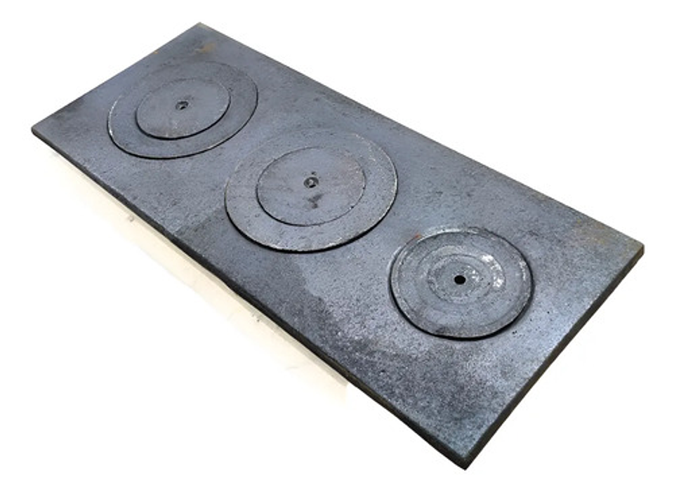 Plancha Para Estufa De Leña 3 Puestos 69cm X 29 Cm 1