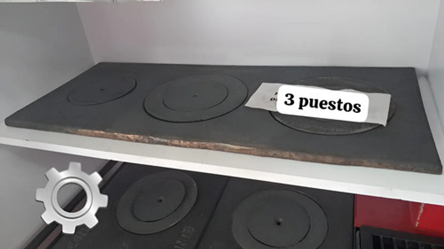 Plancha Para Estufa De Leña 3 Puestos 69cm X 29 Cm 3