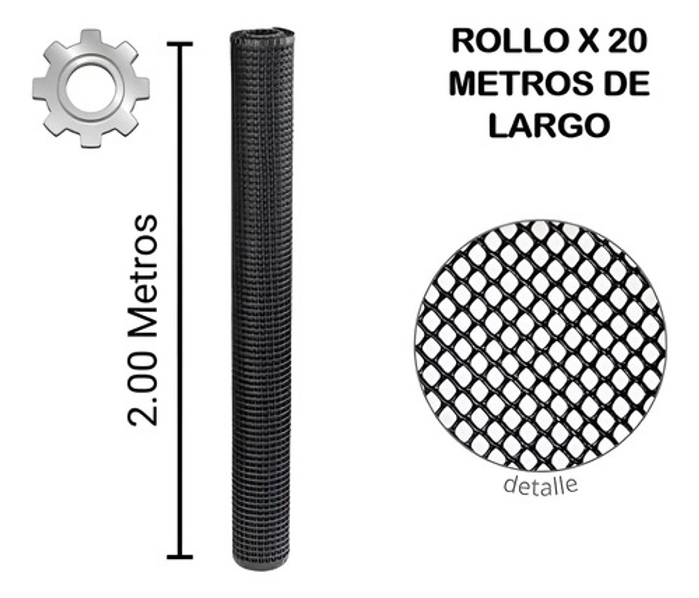 Malla Cafetera Plástica Negra Superior 4x4mm X 2 X 20 Metros 2
