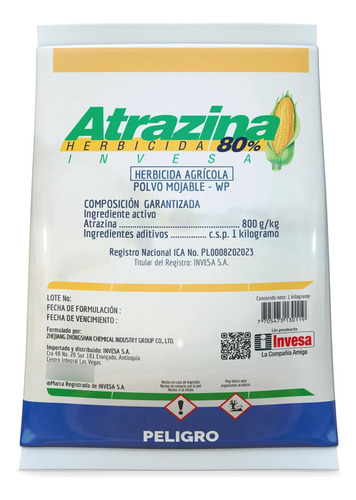 Atrazina 80wg  Control Malezas En Maíz Y Caña Invesa Kilo 2