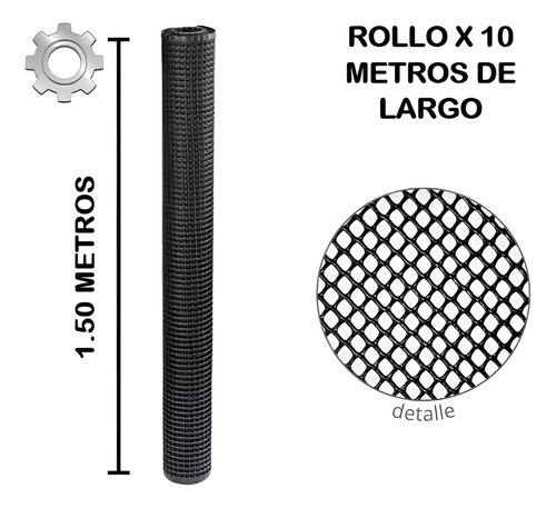 Malla Cafetera Plástica Negra 4x4mm (1.50 m alto x 10m,20m y 30 Metros rollo ) - Alta Resistencia UV Agrosamario 2