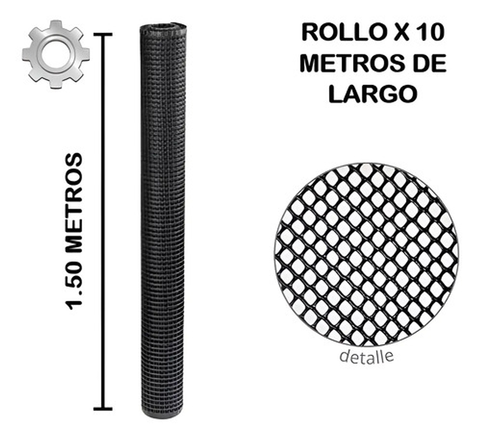 Malla Cafetera Plástica Negra Superior 4x4mm X 1.5 X 10 Met 2