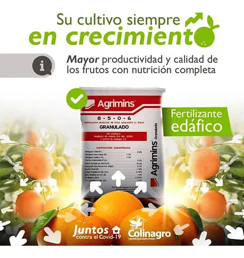 Fertilizante Abono Agrimins Elementos Menores X 1 Kg