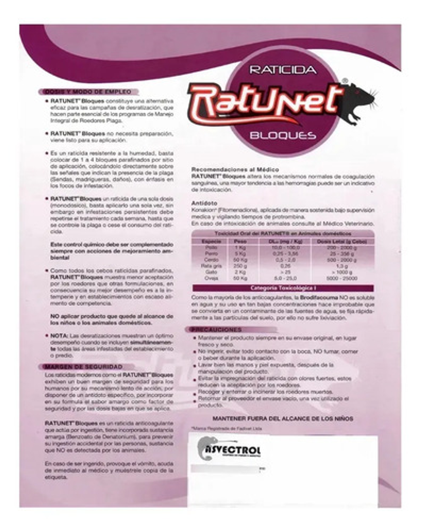 Rodenticida  Retunet Bloque Parafinado Ratas Y Ratones Xkilo 4