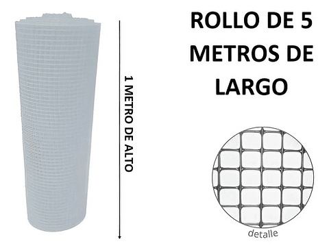 Malla Reja Cuadrada Plastica 16x16mm X 5mt Largo/1mt Alto