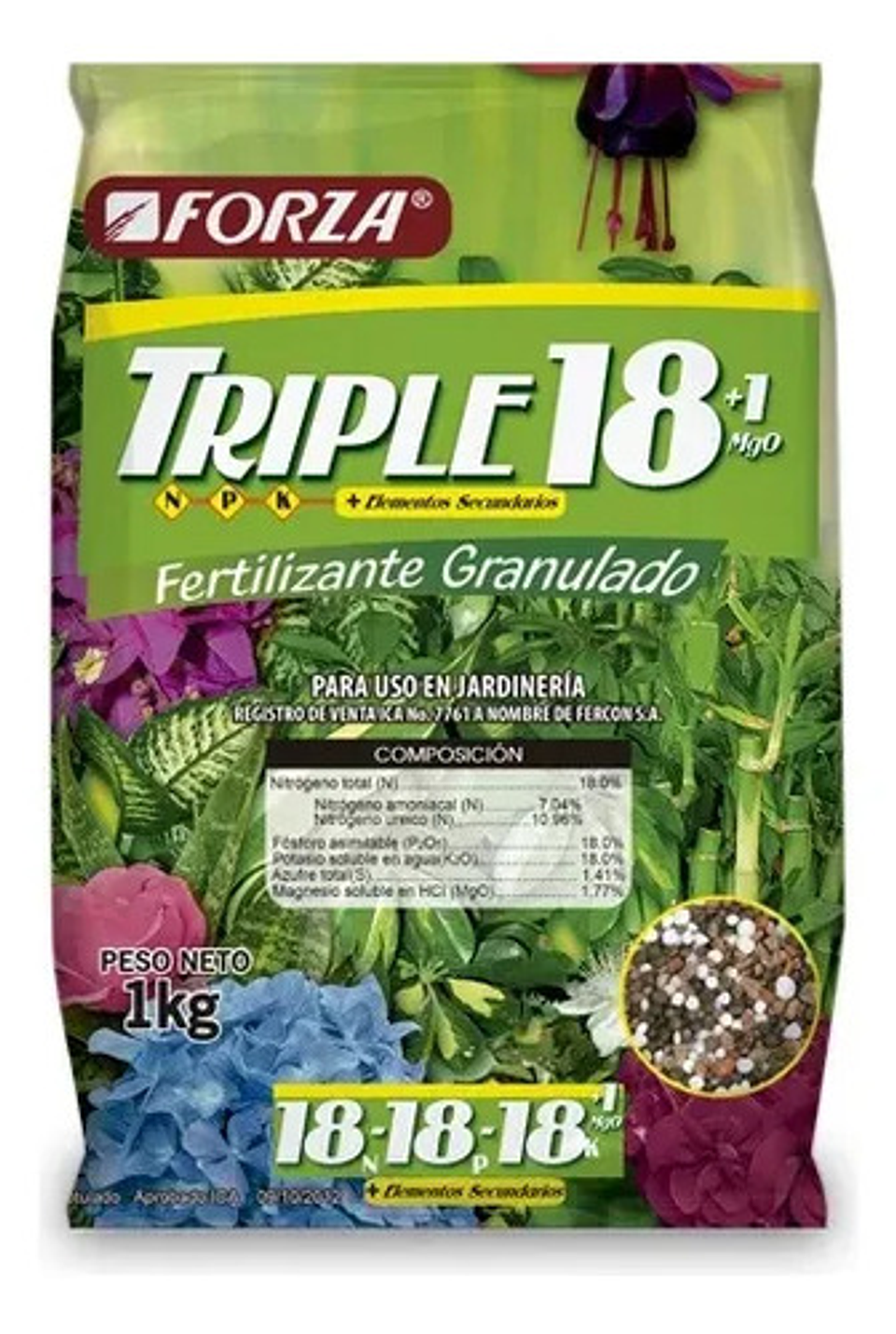 Fertilizante Triple 18 Granulado 18-18-18 X Kilo Forza 1