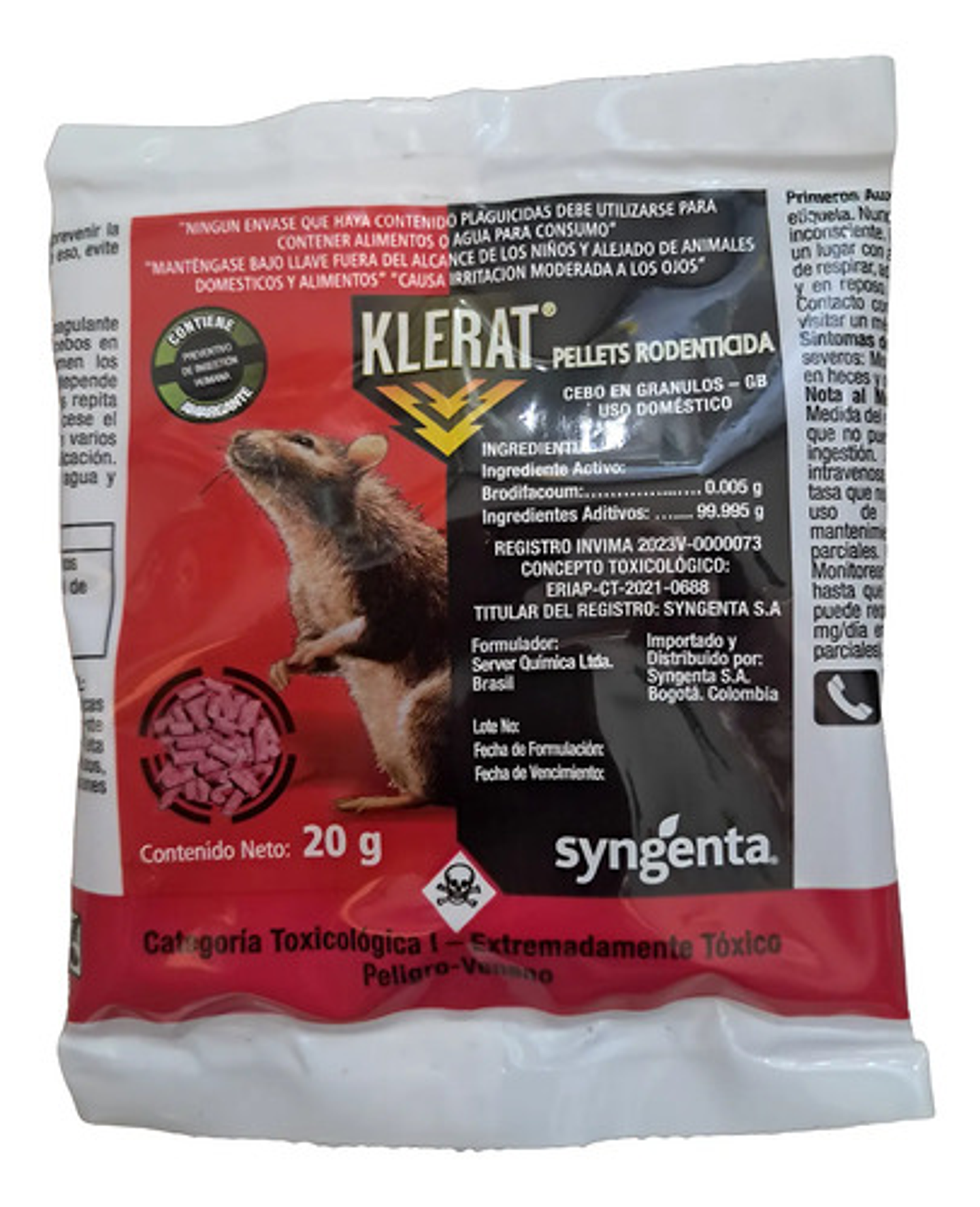Klerat Veneno Ratones X 20 Gr Caja X 30 Unidades 5