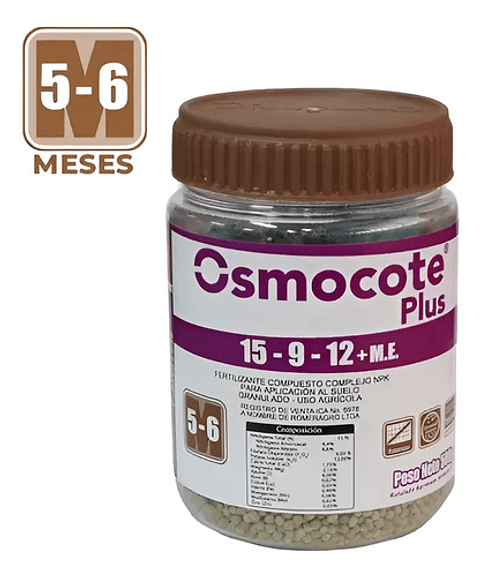 Osmocote 15 9 12   X  500 Gr  De 5-6 Meses  Jardin