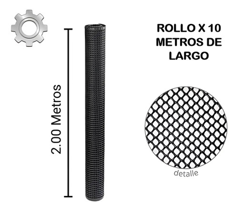 Malla Cafetera Plástica Negra Superior 4x4mm X 2 X10 Metros 2