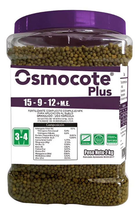 Fertilizante Granulado  Osmocote Plus 15-9-12 Nutrient 2kg