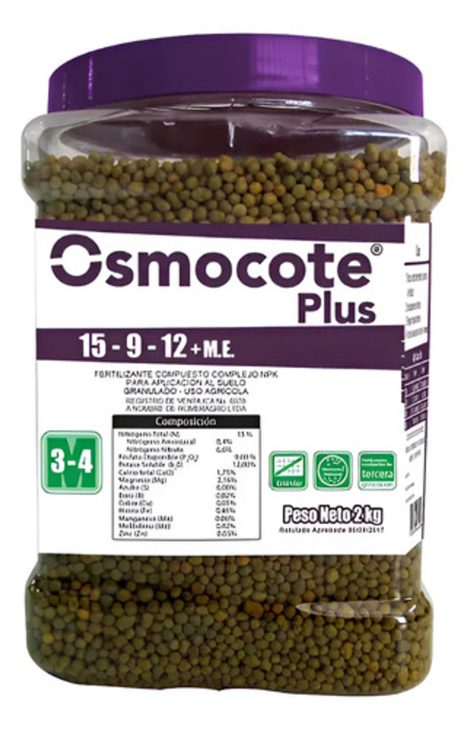 Fertilizante Granulado  Osmocote Plus 15-9-12 Nutrient 2kg 2