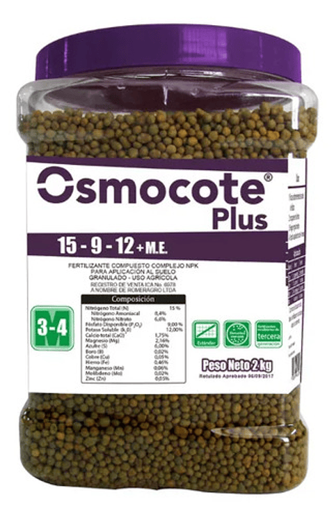 Fertilizante Granulado Fercon Osmocote Plus 15-9-12 X 2 Kilo