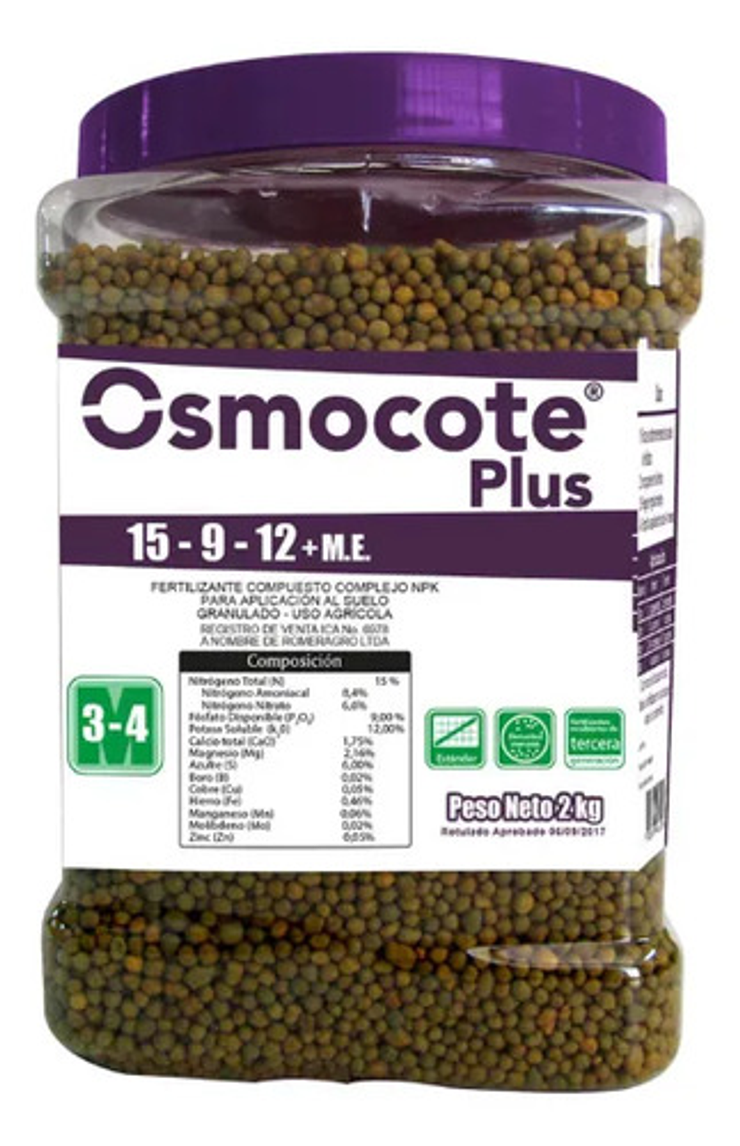 Fertilizante Granulado Fercon Osmocote Plus 15-9-12 X 2 Kilo 1