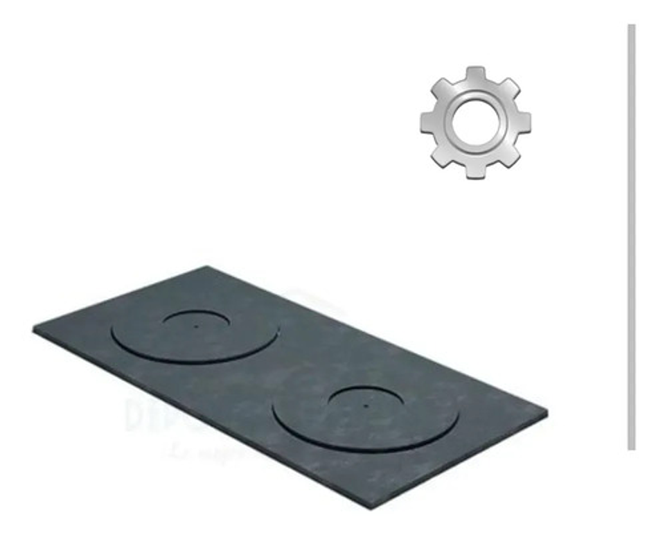 Plancha Estufa De Leña 2 Puestos Condor 56 X 28 Cm  X 2 Unid 2
