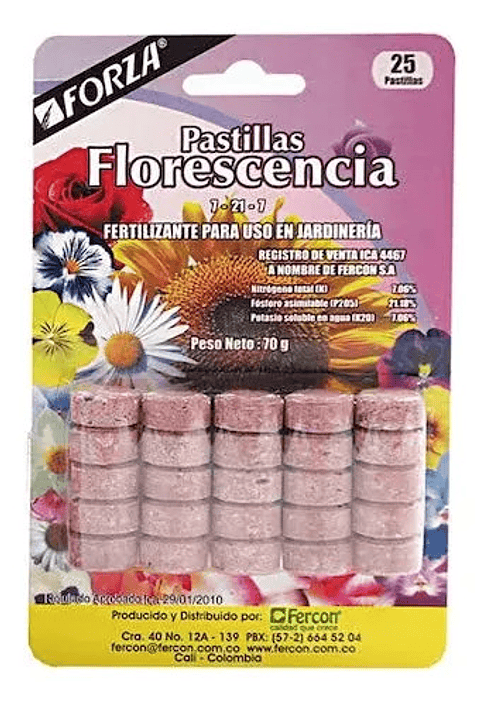 Fertilizante Florescencia  Pastillas Forza   X  25 Pastillas