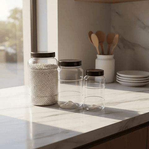 Frascos Plásticos Redondos De Boca Ancha 500ml X 10unidad