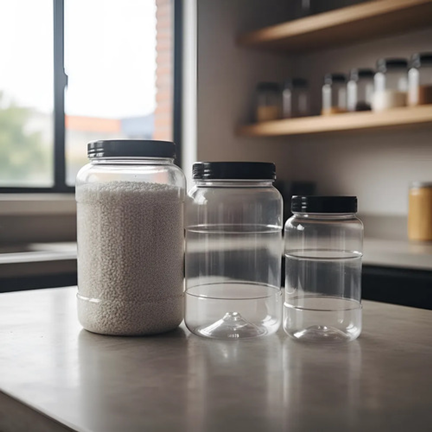 Frascos Plásticos Redondos De Boca Ancha 1500ml X 10 Unid 1