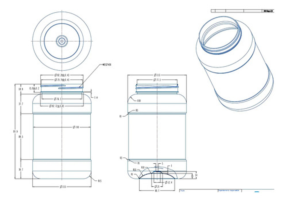 Frascos Plásticos Redondos De Boca Ancha 1500ml X 10 Unid 6