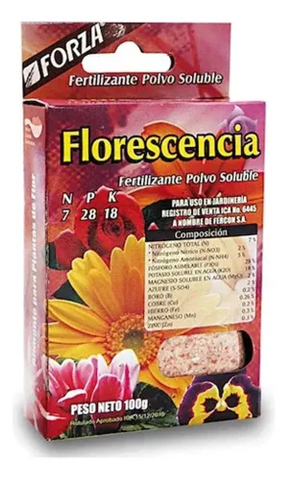 Fertilizante  Forza Soluble Florescencia X 100 Grs 2