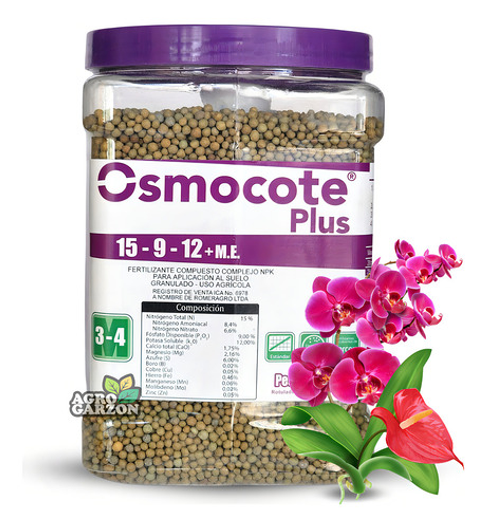 Fertilizante Granulado Fercon Osmocote Plus 15-9-12 X 2 Kilo 1