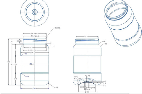 Frascos Plásticos Redondos De Boca Ancha 1000ml X 10 Unid