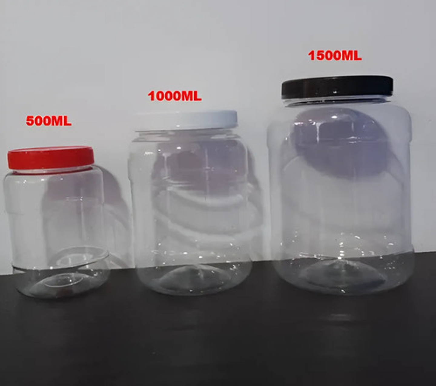 Frascos Plásticos Redondos De Boca Ancha 1000ml X 10 Unid 6