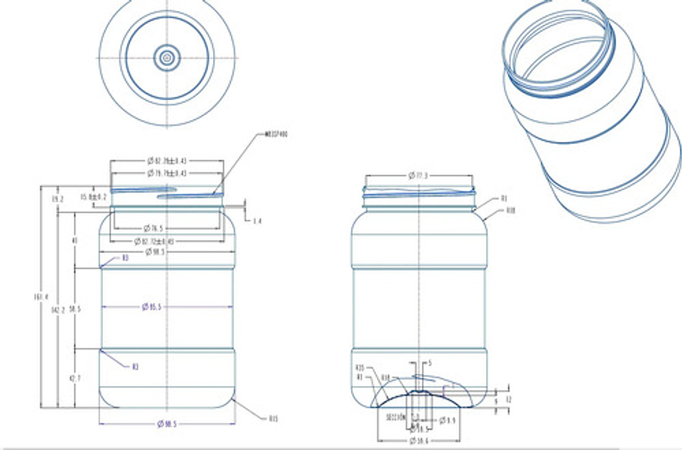 Frascos Plásticos Redondos De Boca Ancha 1000ml X 50 Unid 6